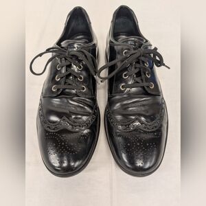 Prada Men's Black Patent Leather Wing Tip Shoes Size 10.5